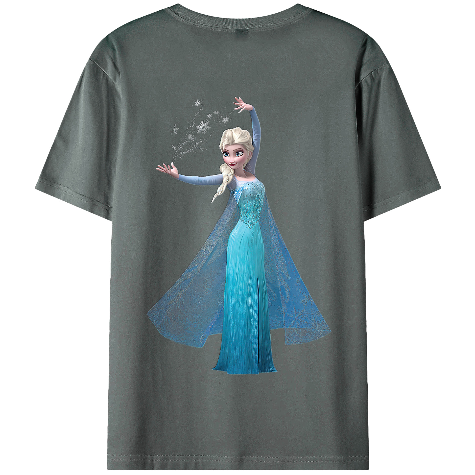 （画像用） アナと雪の女王 アンナ エルサ Frozen Anna Elsa 綿100％半袖Tシャツ（背面プリント）